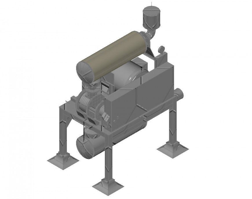 Water pump machine 3d model cad drawing details dwg file