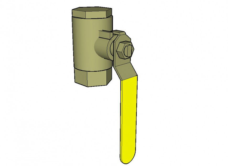 Water pump operator handle 3d model