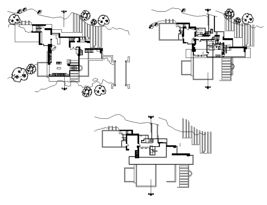 Water pumping unit detail elevation and plan layout dwg file
