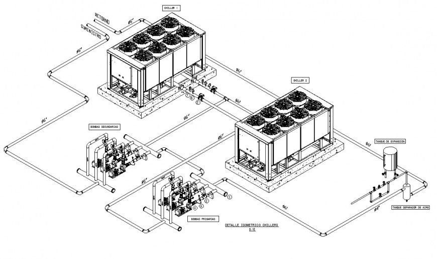 Water purification plant detail 2d view autocad file