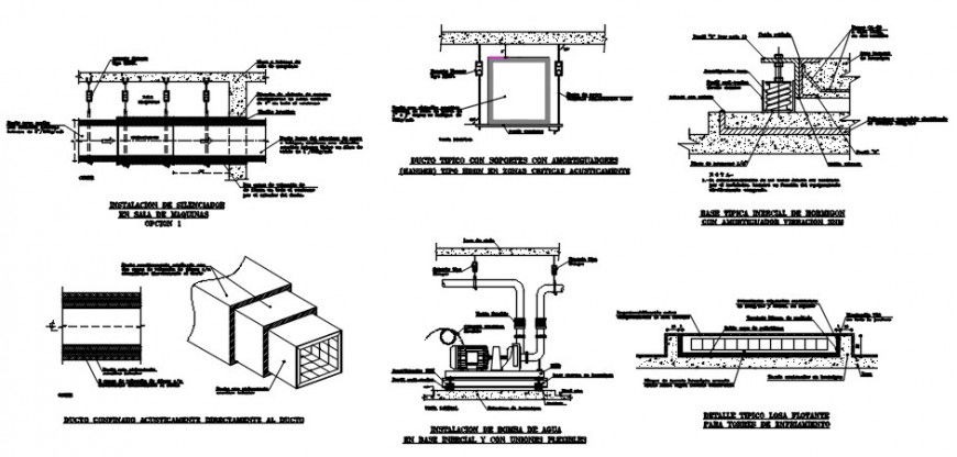 Water septic tank, sanitary water system and plumbing structure details dwg file