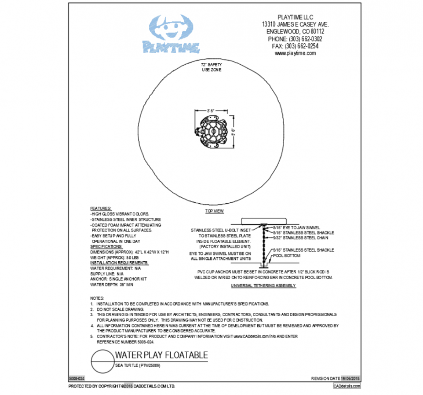Water snake water floatable equipment cad block design dwg file
