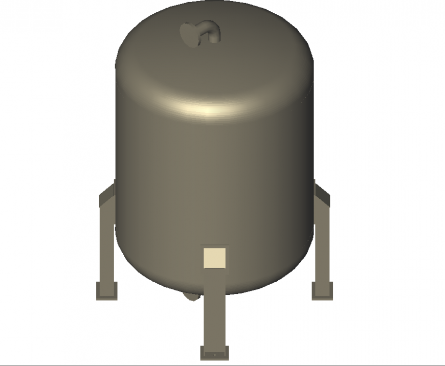 Water solar heater plant 3d view plan detail dwg file.