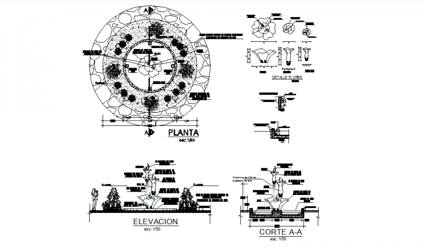 Water source fountain plan