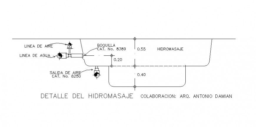 Water storage tank and pipe system details in autocad