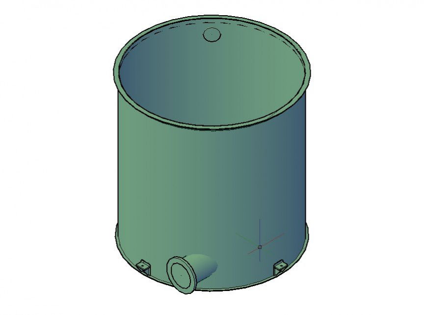 Water storage tank CAD block  detail 3d model layout autocad file