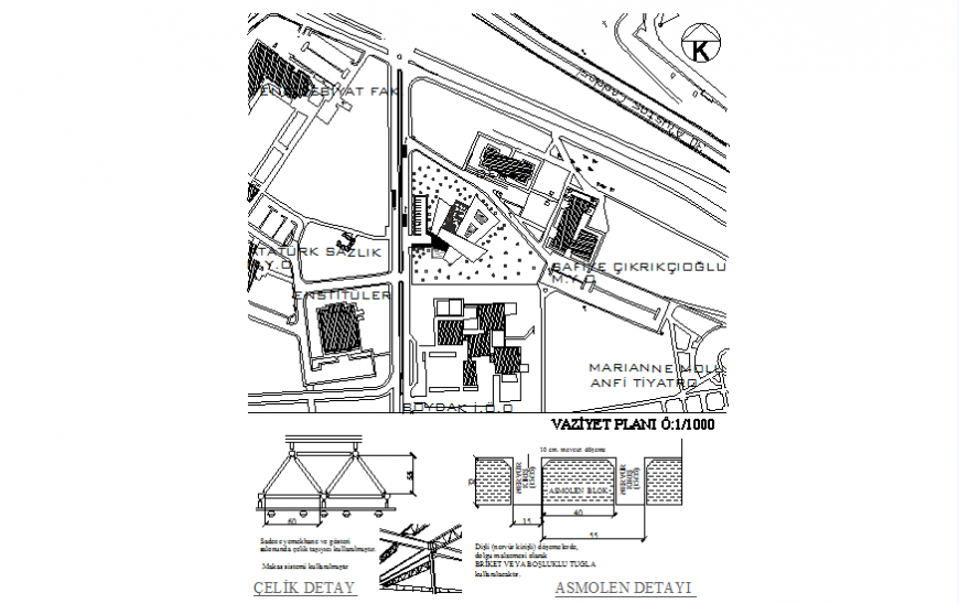 Water tank and steel framing plan