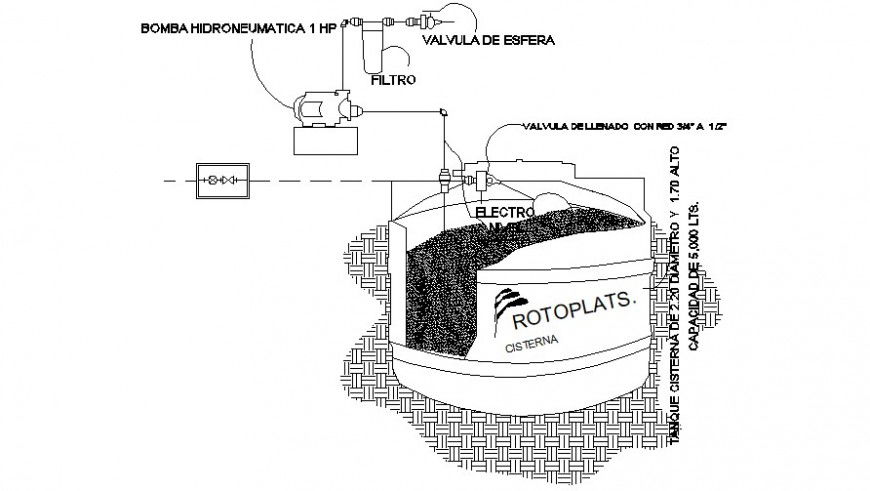 water tank detail cad file