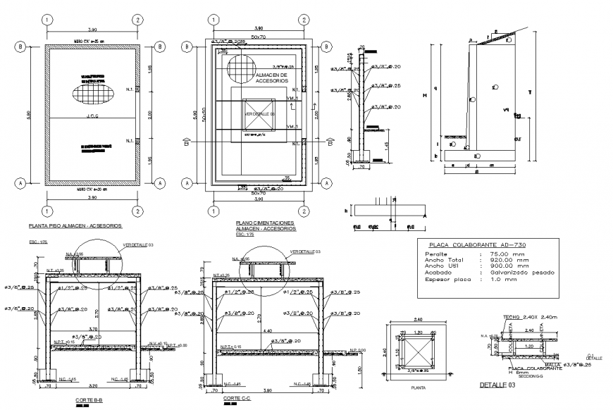 Water tank detail drawing in dwg file.