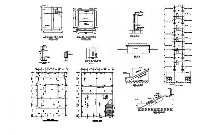 Water tank elevation of 2d drawing of autocad file