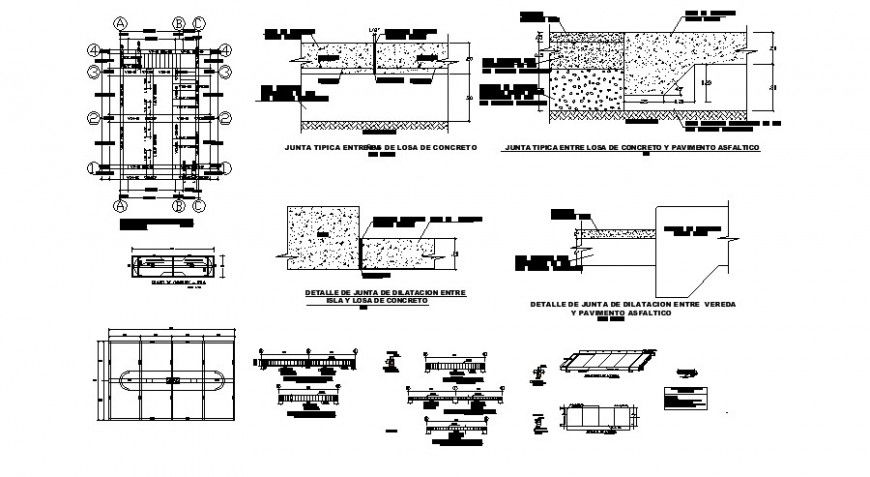 Water tank foundation, concrete structure and construction details dwg file