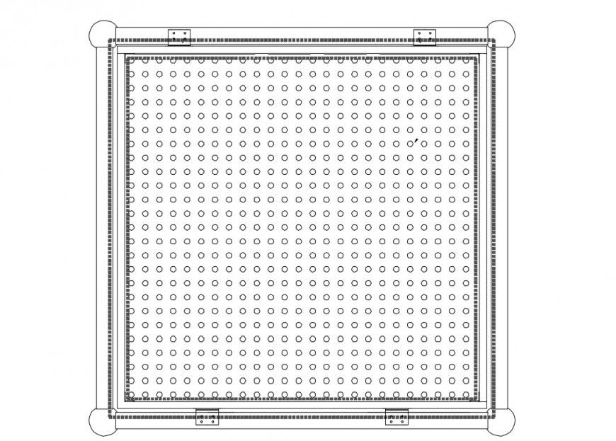 Water tank lid detail 2d view CAD block layout file in autocad format