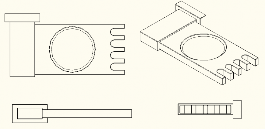 Water tank lid detail elevation and plan dwg file