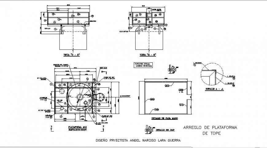 Water tank section and plumbing water system details dwg file