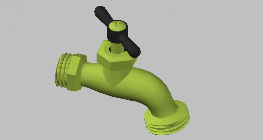Water tap detail elevation layout plan 3d drawing