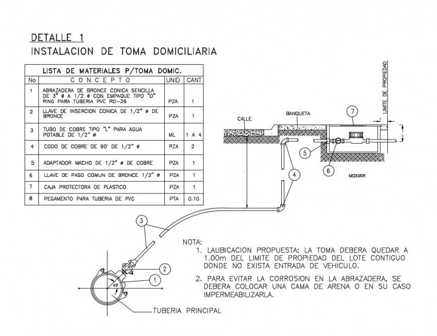 Water tap of kitchen installation and plumbing details dwg file