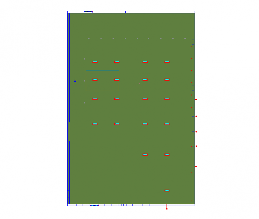 Water treatment building structure detail layout file in dwg format