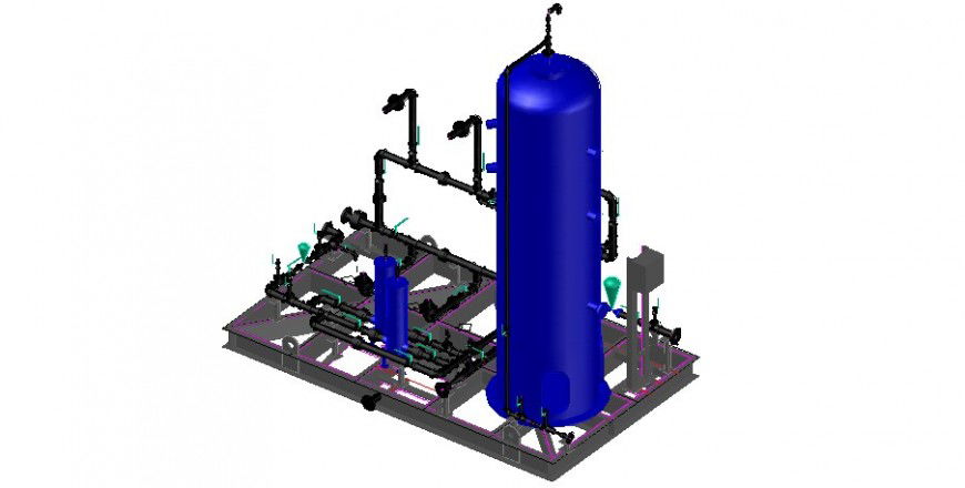 Water treatment processing 3d plant cad drawing details dwg file