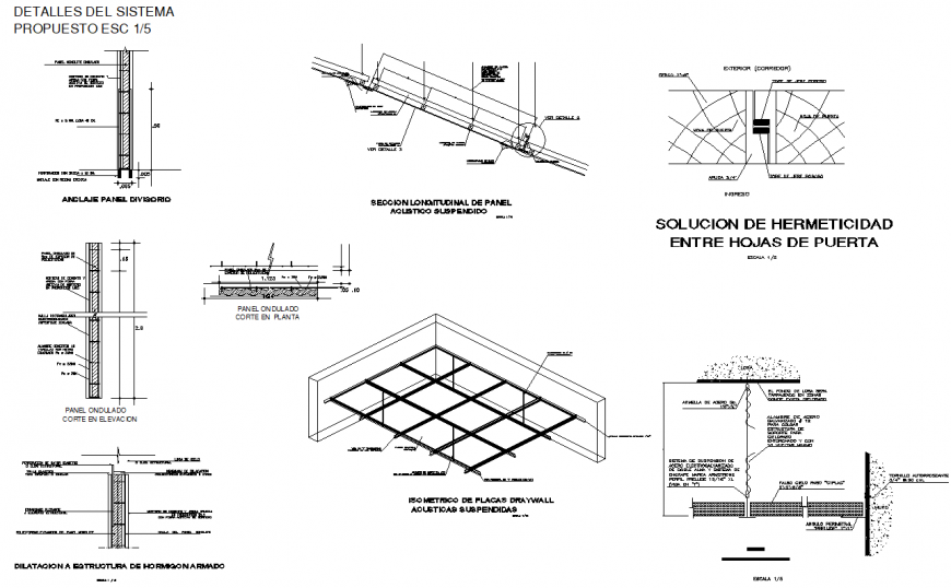 Waterproofing solution between door leaves section plan autocad file