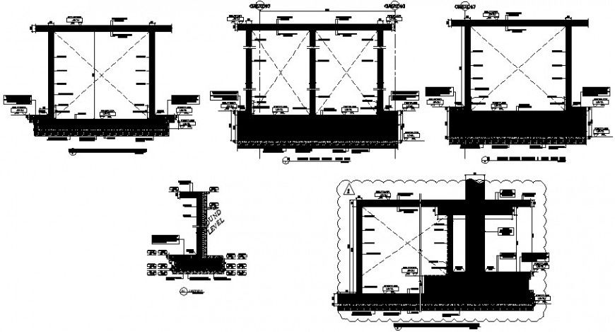 Watertank constructure details drawings 2d view autocad file
