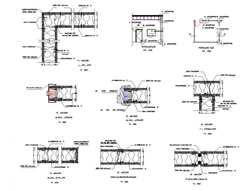 Waves reinforcement section plan autocad file