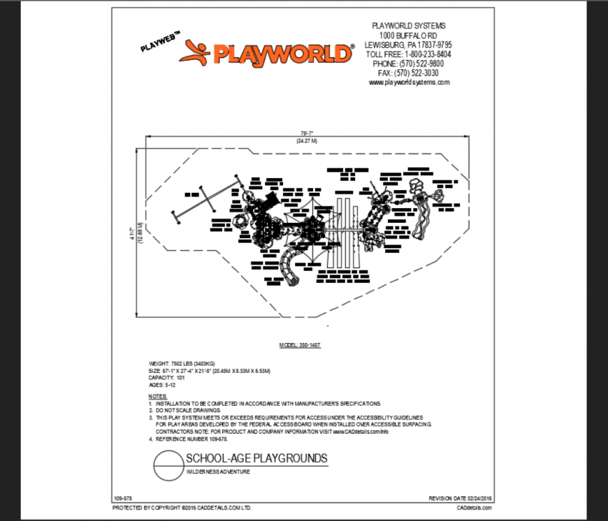 Welderness adventure theme park design structure details top view dwg file