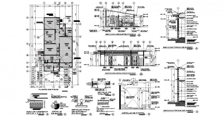 Western house detail drawing in dwg AutoCAD file.
