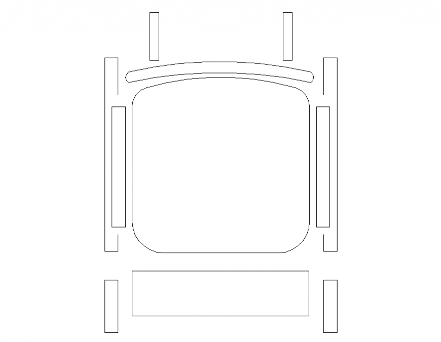 Wheel chair top view elevation cad block details dwg file