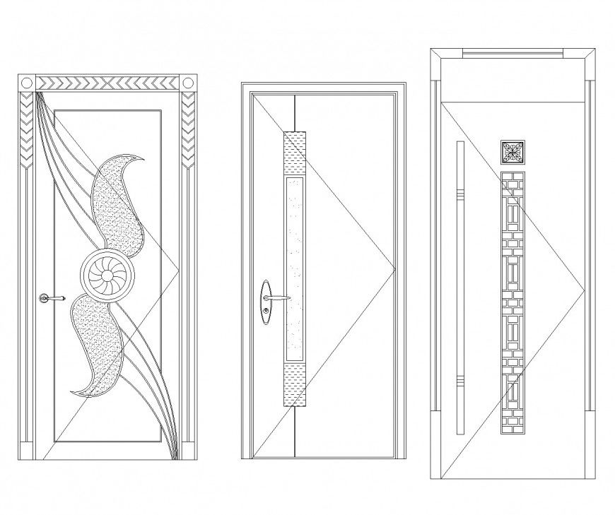 Wheel design door elevation dwg file