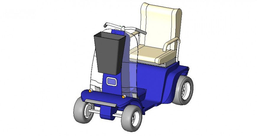 Wheel mobility scooter 3 d modal layout file
