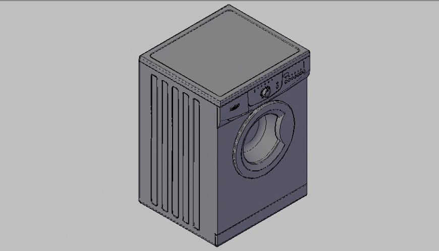 Whirlpool washing machine 3d model cad drawing details dwg file