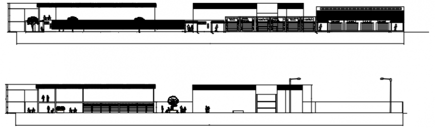 Wholesale market main elevation and section cad drawing details dwg file