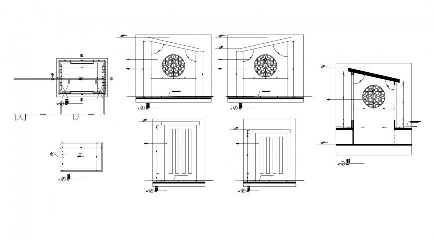 Wind tower constructive section and auto-cad drawing details dwg file