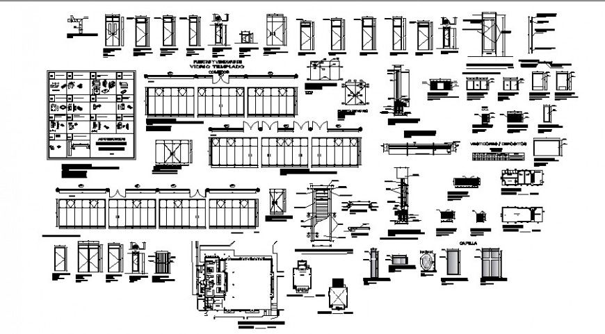 Window and door blocks drawings details 2d view autocad file