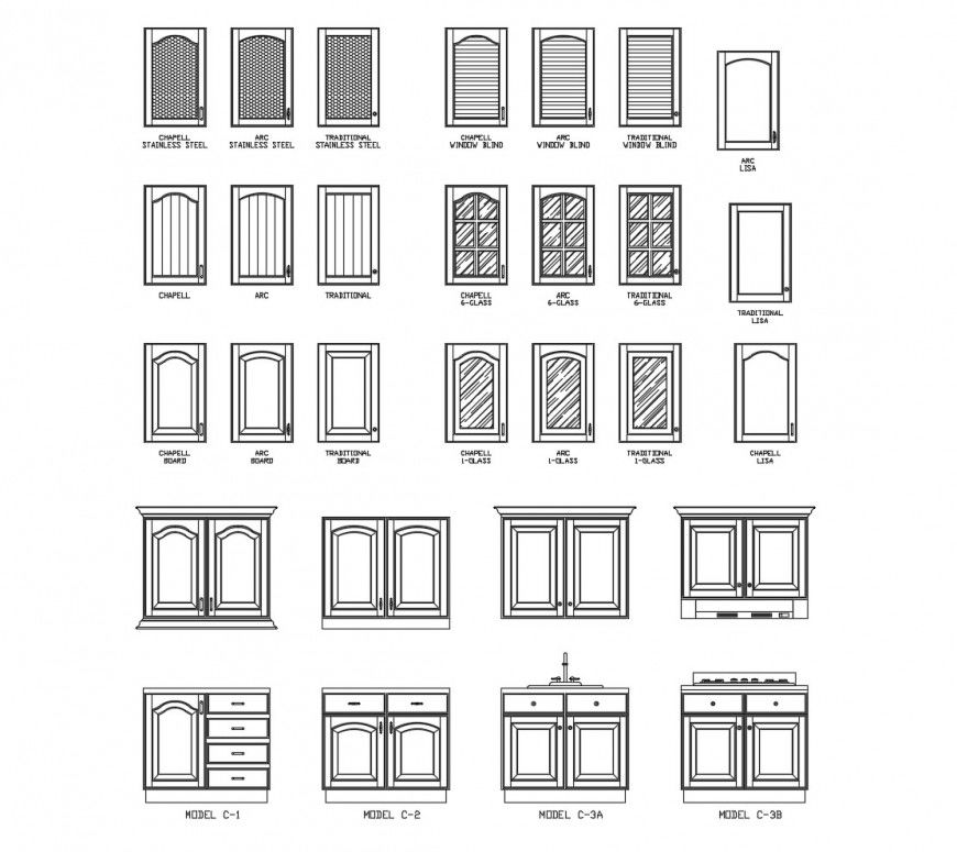 Window block detail elevation 2d view autocad file