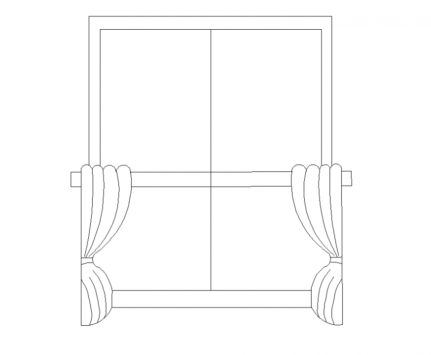 Window curtain CAD blocks detail elevation 2d view layout file