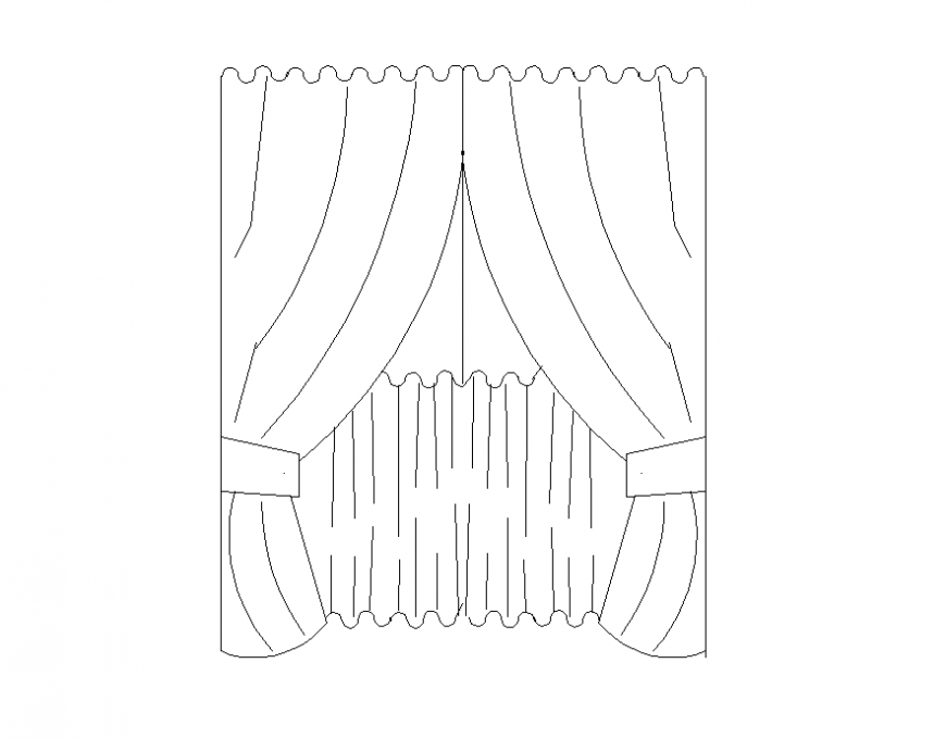 Window curtain detail elevation 2d view autocad file