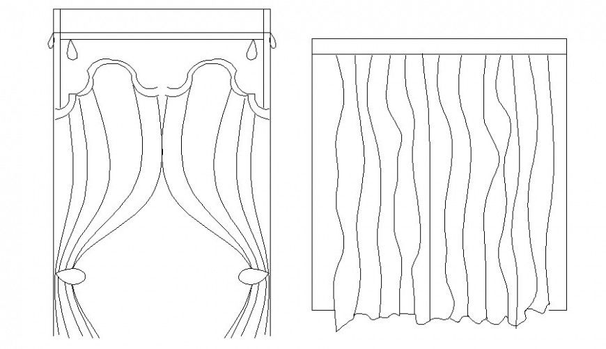 Window curtain drawing 2d view in autocad