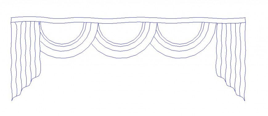 Window curtain elevation block cad drawing details dwg file