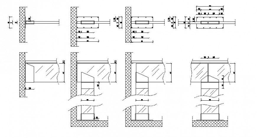 Window door blocks detail sectional 2d drawings in AutoCAD