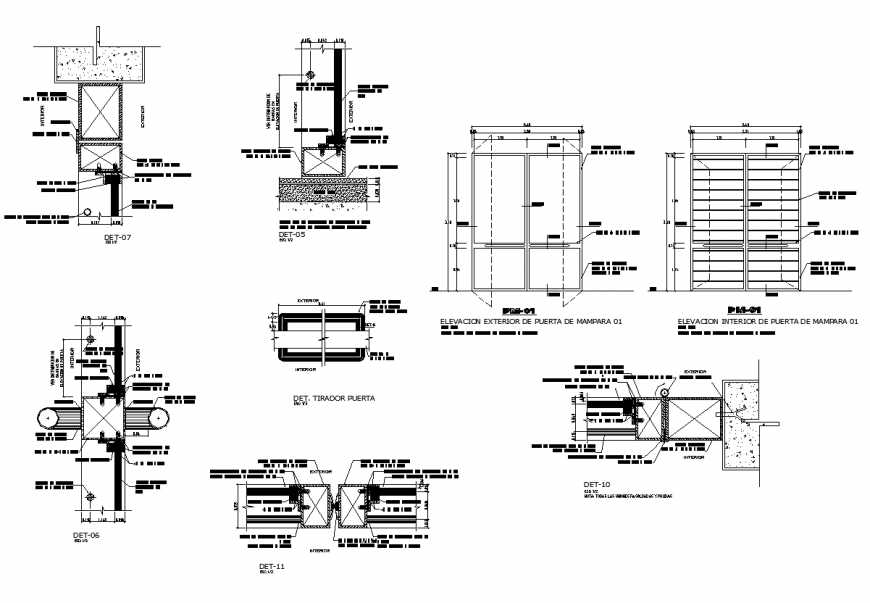 Window elevation and section 2d view layout dgw file