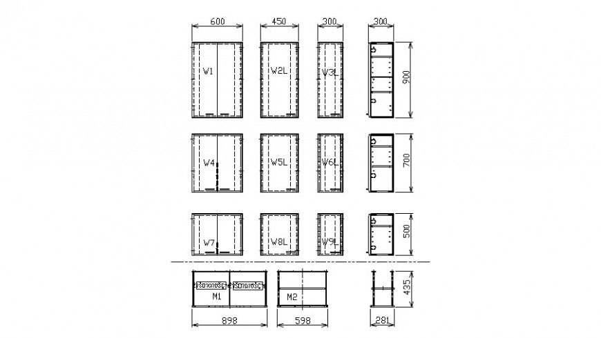 Window elevation and section detail dwg file