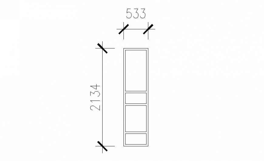 Window elevation drawing in dwg file.