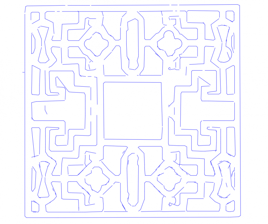 Window frame detail 2d view elevation dwg file