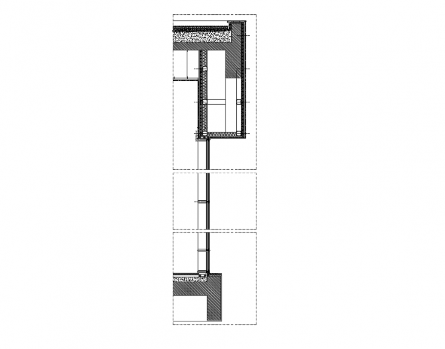 Window infix glass structure detail dwg file