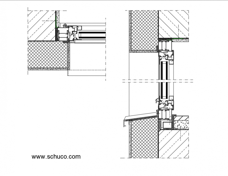Window installation structure cad drawing details dwg file