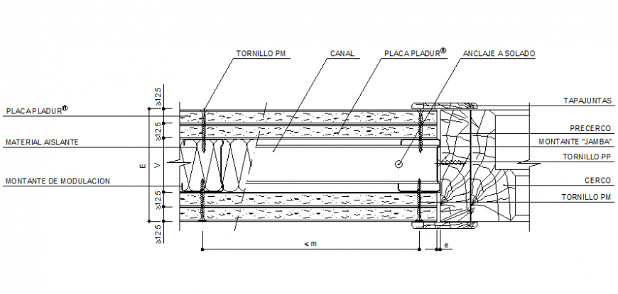 Window jamb detail drawing in dwg file.