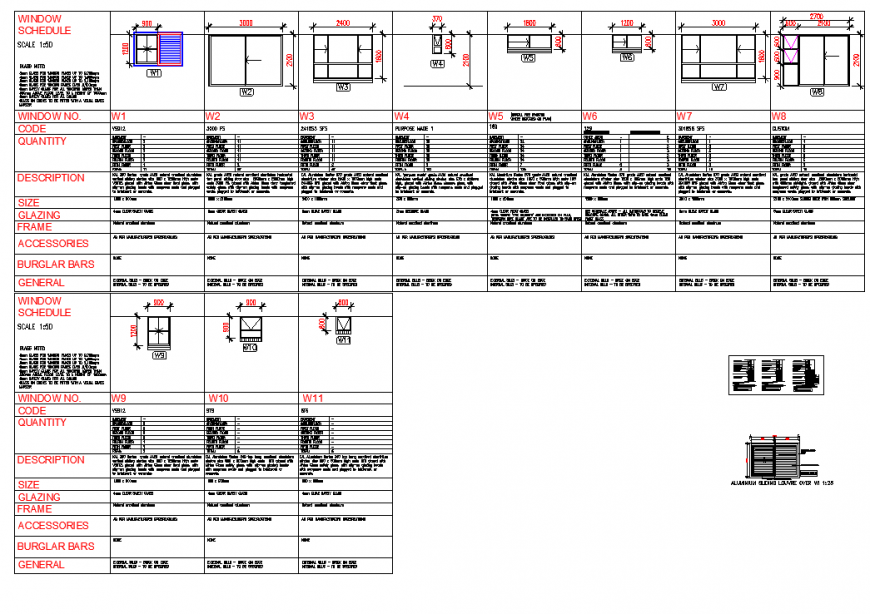 Window schedule plan layout file