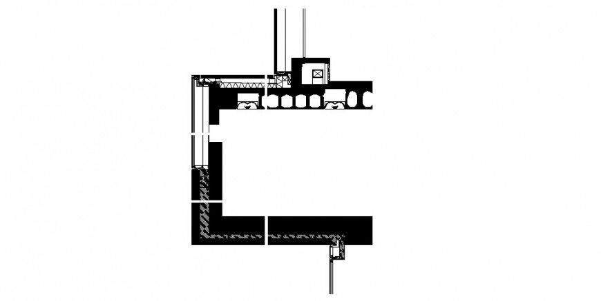Window section working detail drawing in dwg AutoCAD file.