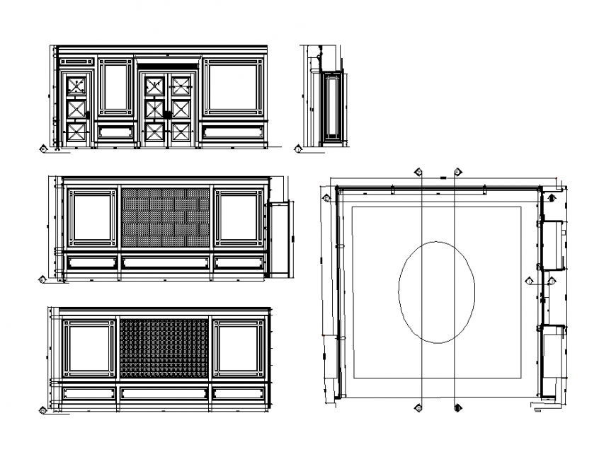 Window structure detail elevation CAD blocks layout file